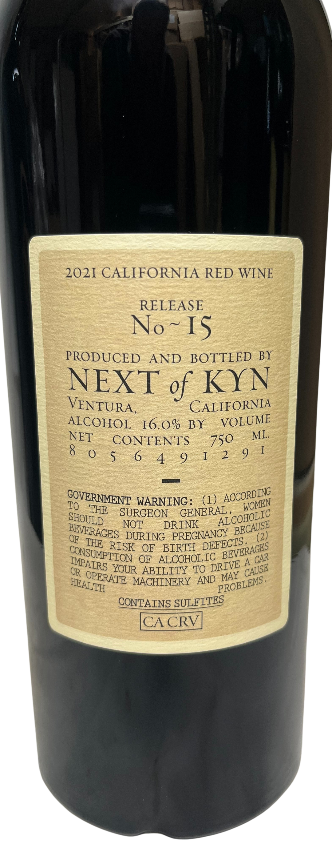 2021 Sine Qua Non Next of Kyn Cumulus Vineyard #15 Proprietary Red