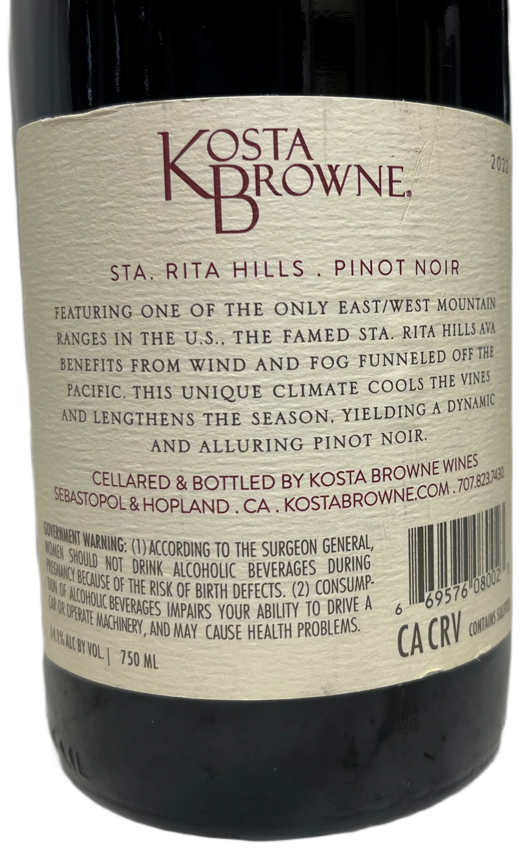 2022 Kosta Browne Santa Rita Hills Pinot Noir