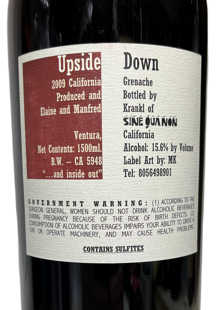 2009 Sine Qua Non Upside Down Grenache