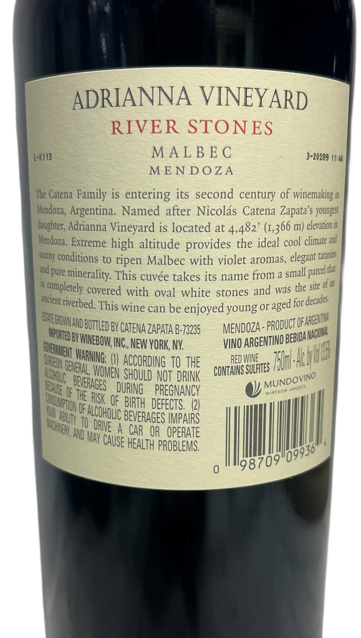 2017 Catena Zapata Adrianna Vineyard River Stones Malbec