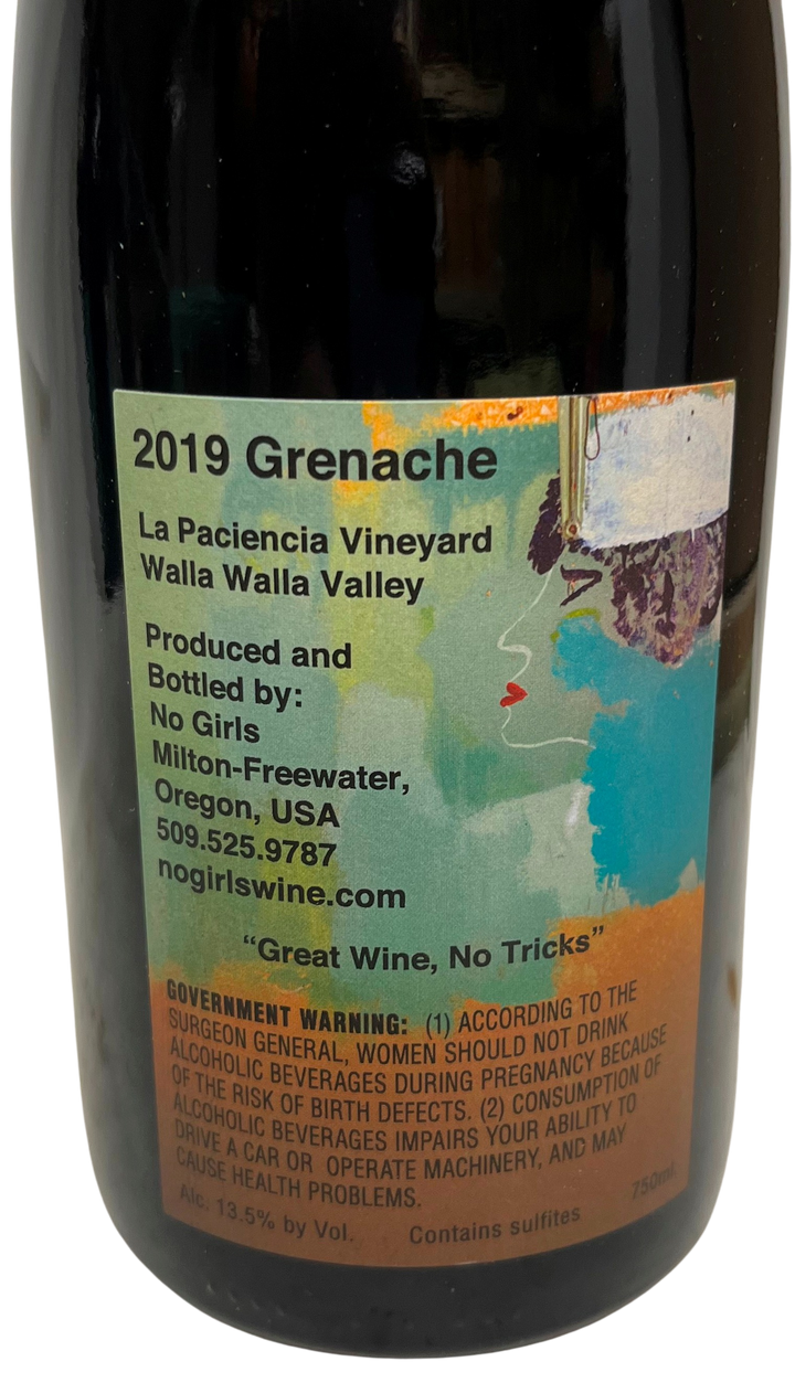 2019 No Girls Wines Grenache La Paciencia Vineyard