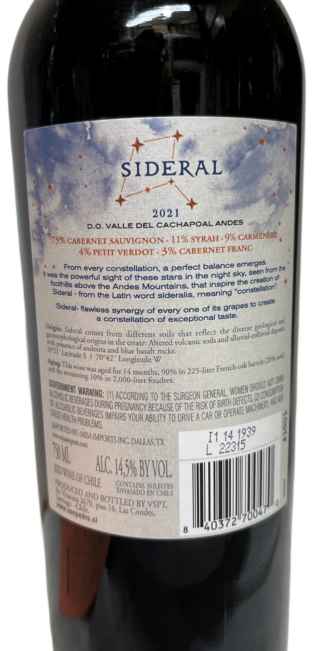 2021 Vina San Pedro Sideral Proprietary Red