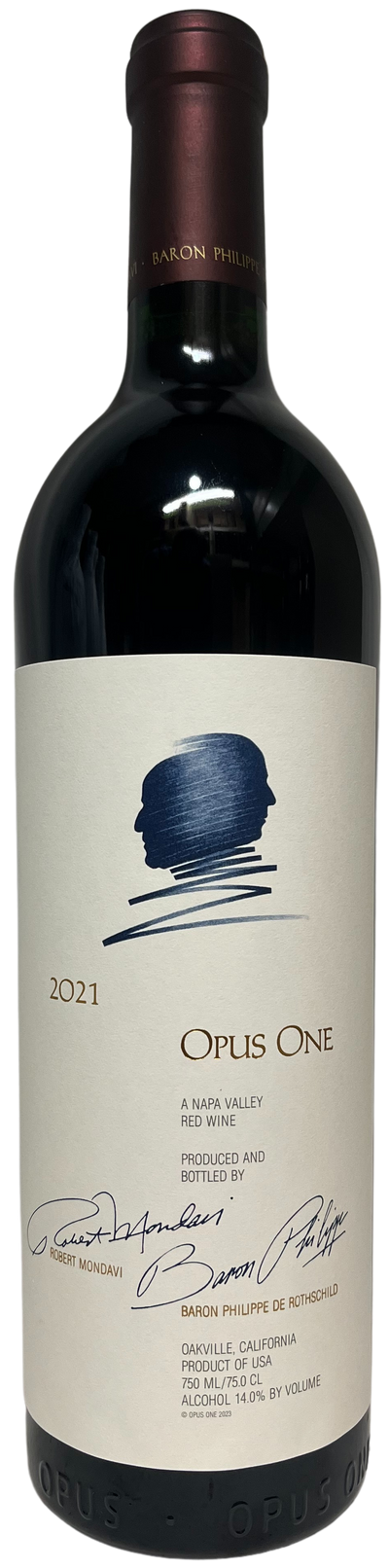 Bottle of Opus One Napa Valley red wine
