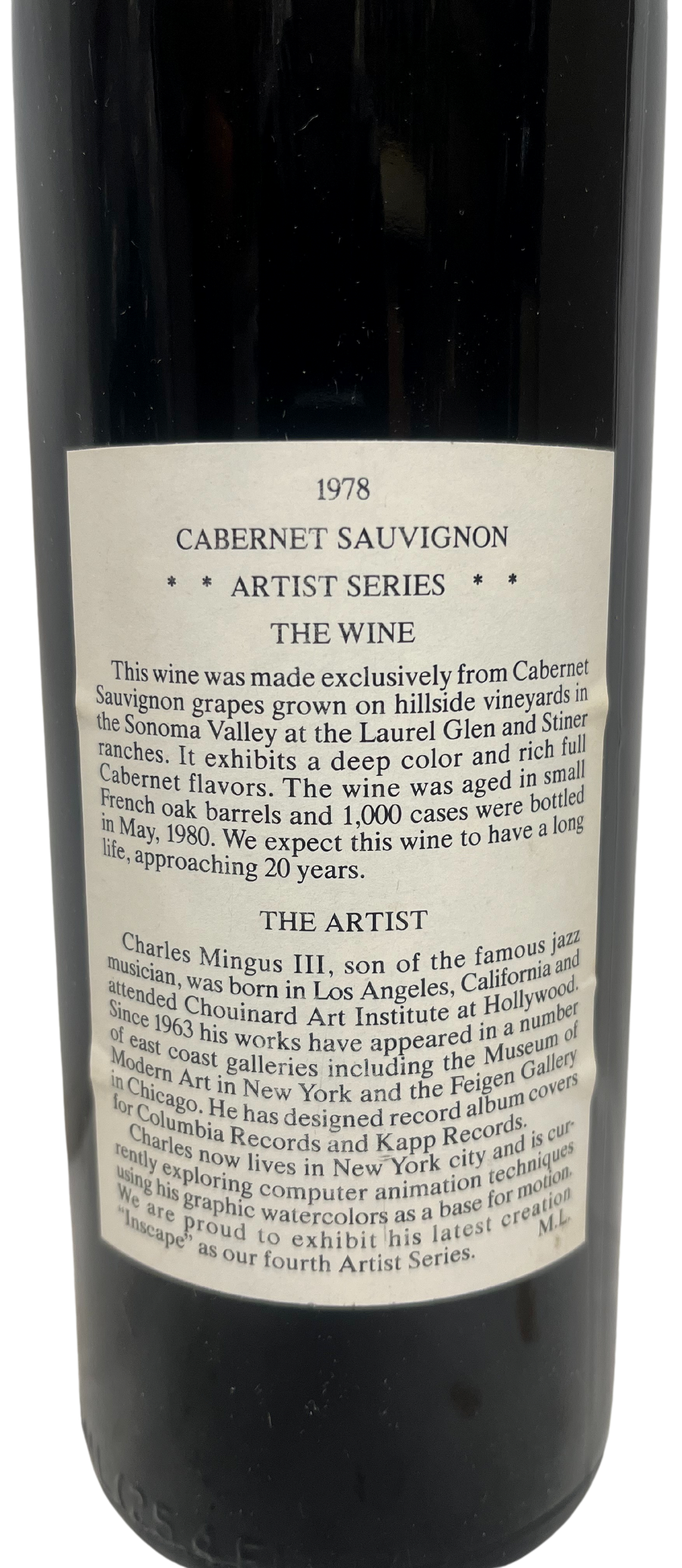 1978 Kenwood Sonoma Valley Cabernet Artist Series