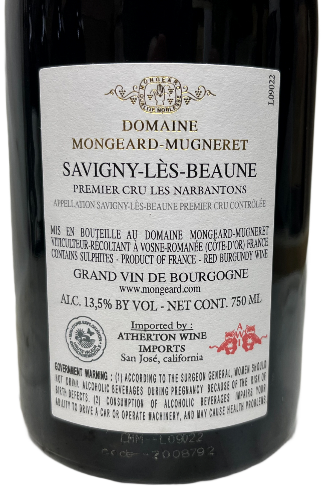 2022 Mongeard Mugneret Savigny les Beaune Narbantons