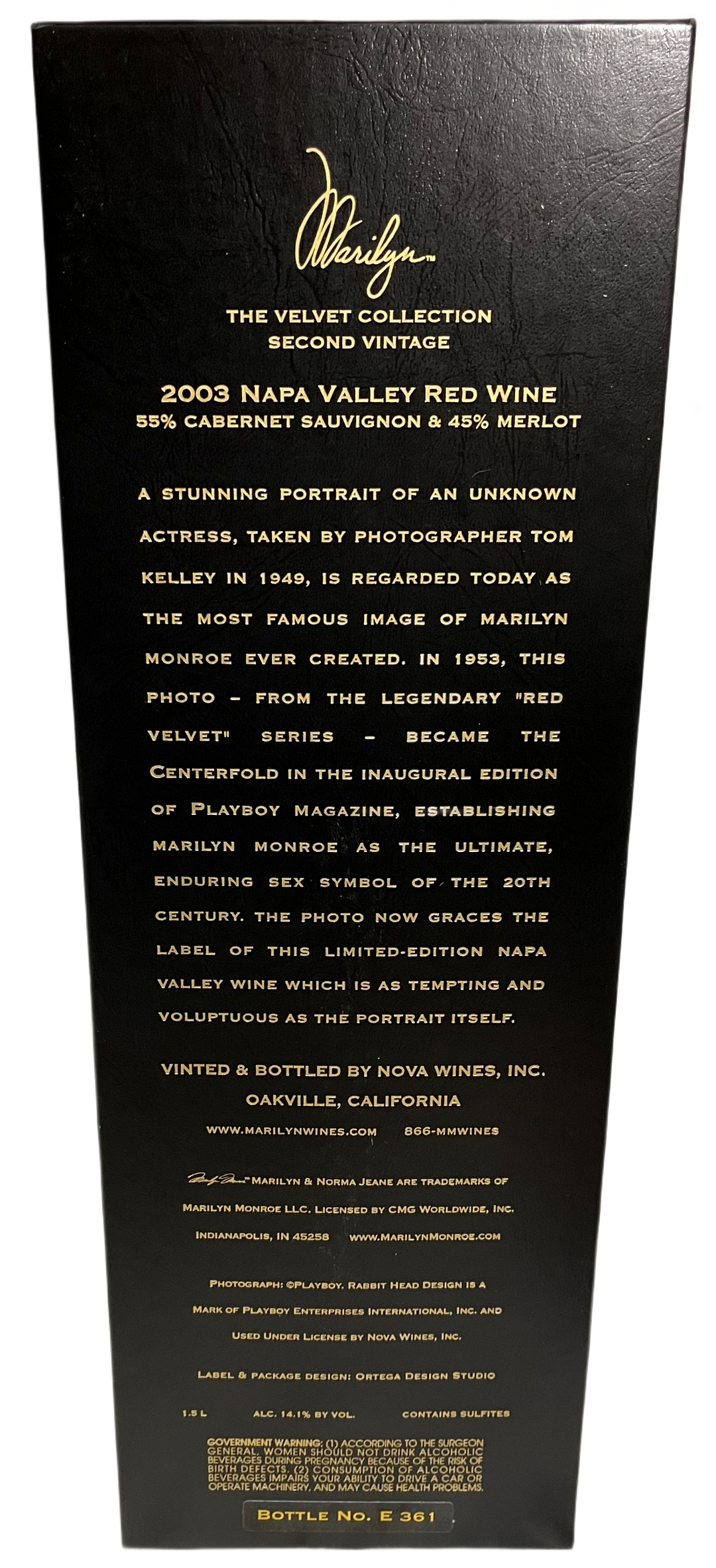 2003 Marilyn Merlot Napa Valley Velvet Collection Merlot - Scratch and Dent