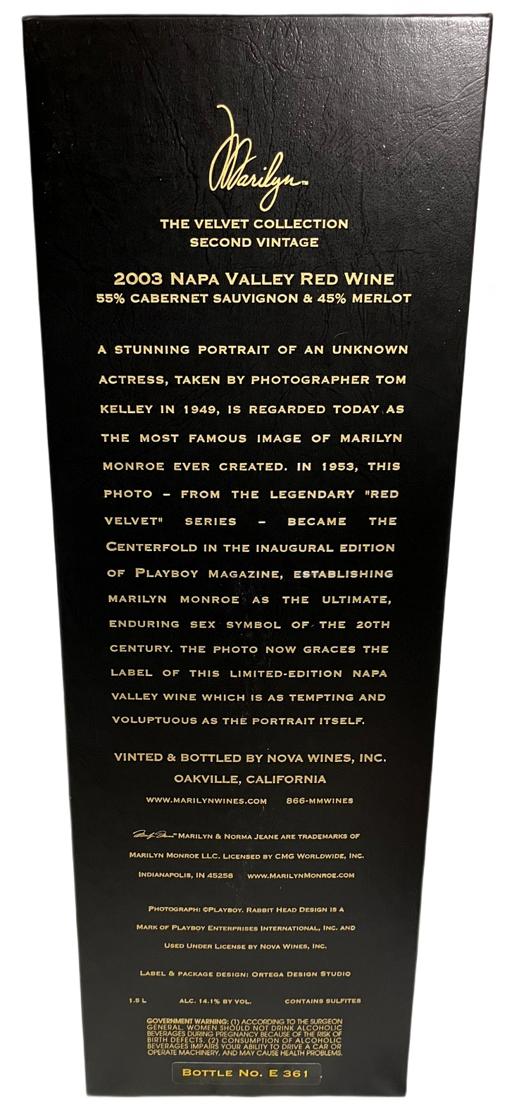 2003 Marilyn Merlot Napa Valley Velvet Collection Merlot - Scratch and Dent