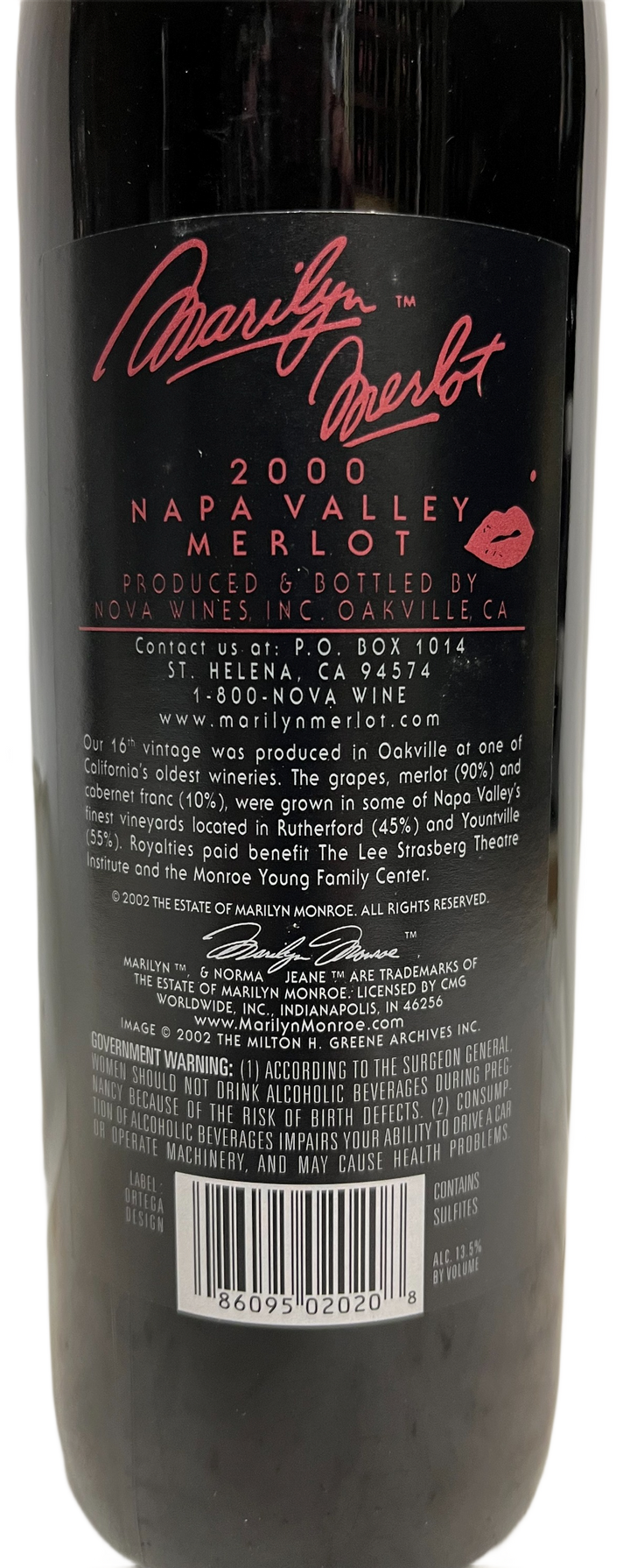 2000 Marilyn Merlot Napa Valley Merlot - Scratch and Dent
