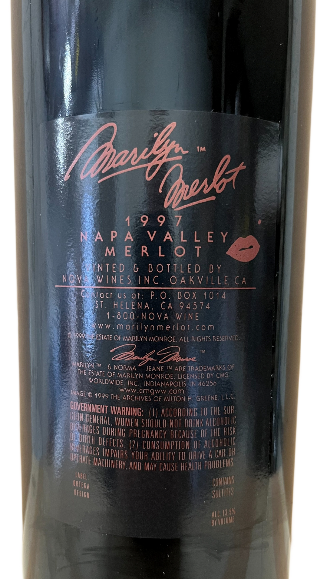 1997 Marilyn Merlot Napa Valley Merlot Etched - Scratch and Dent
