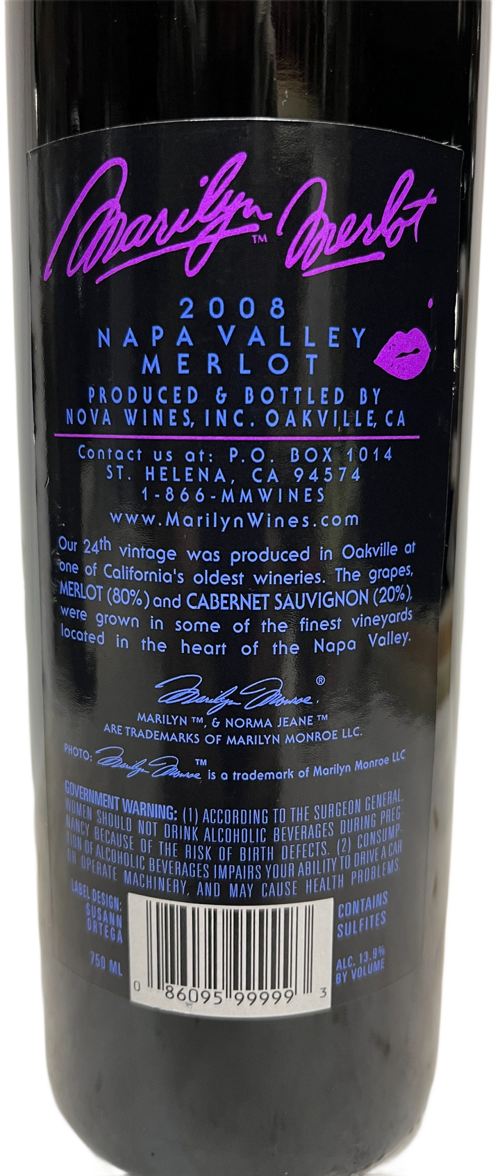 2008 Marilyn Merlot Napa Valley Merlot - Scratch and Dent
