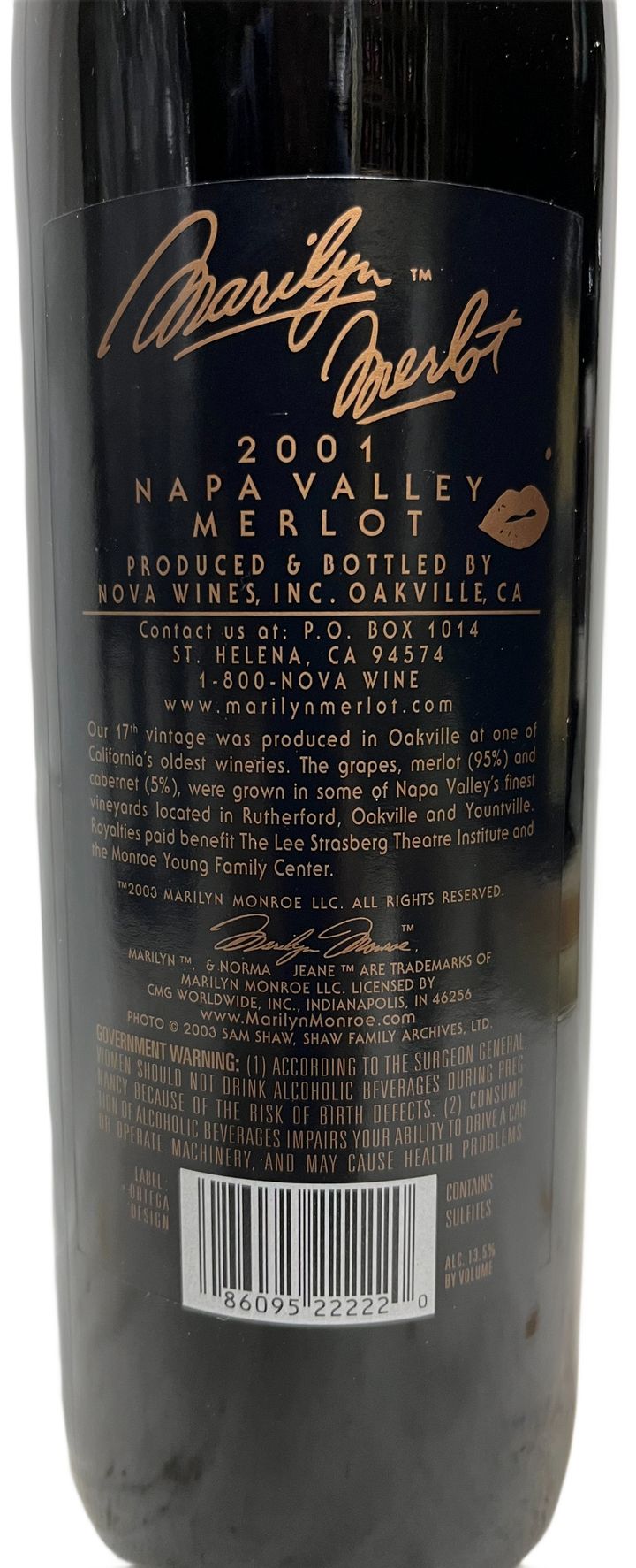 2001 Marilyn Merlot Napa Valley Merlot - Scratch and Dent