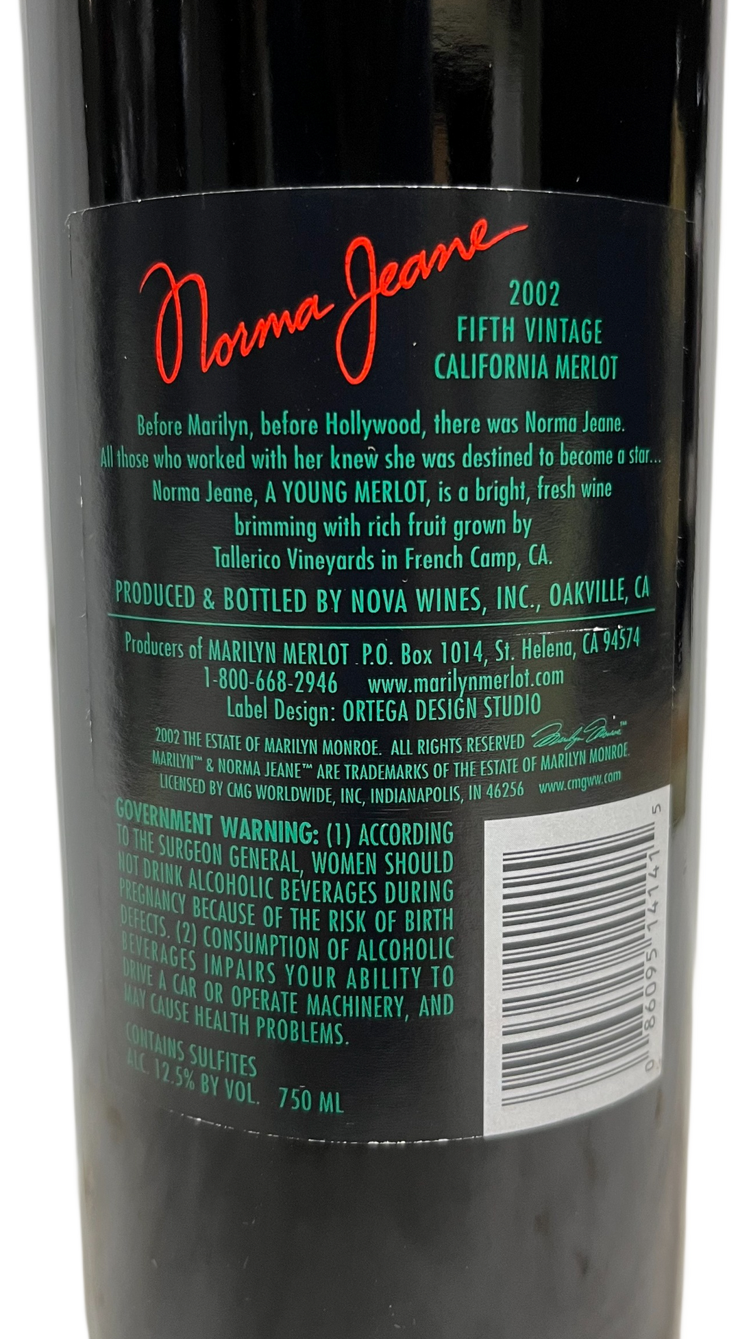 2002 Norma Jeane Merlot Napa Valley - Scratch and Dent
