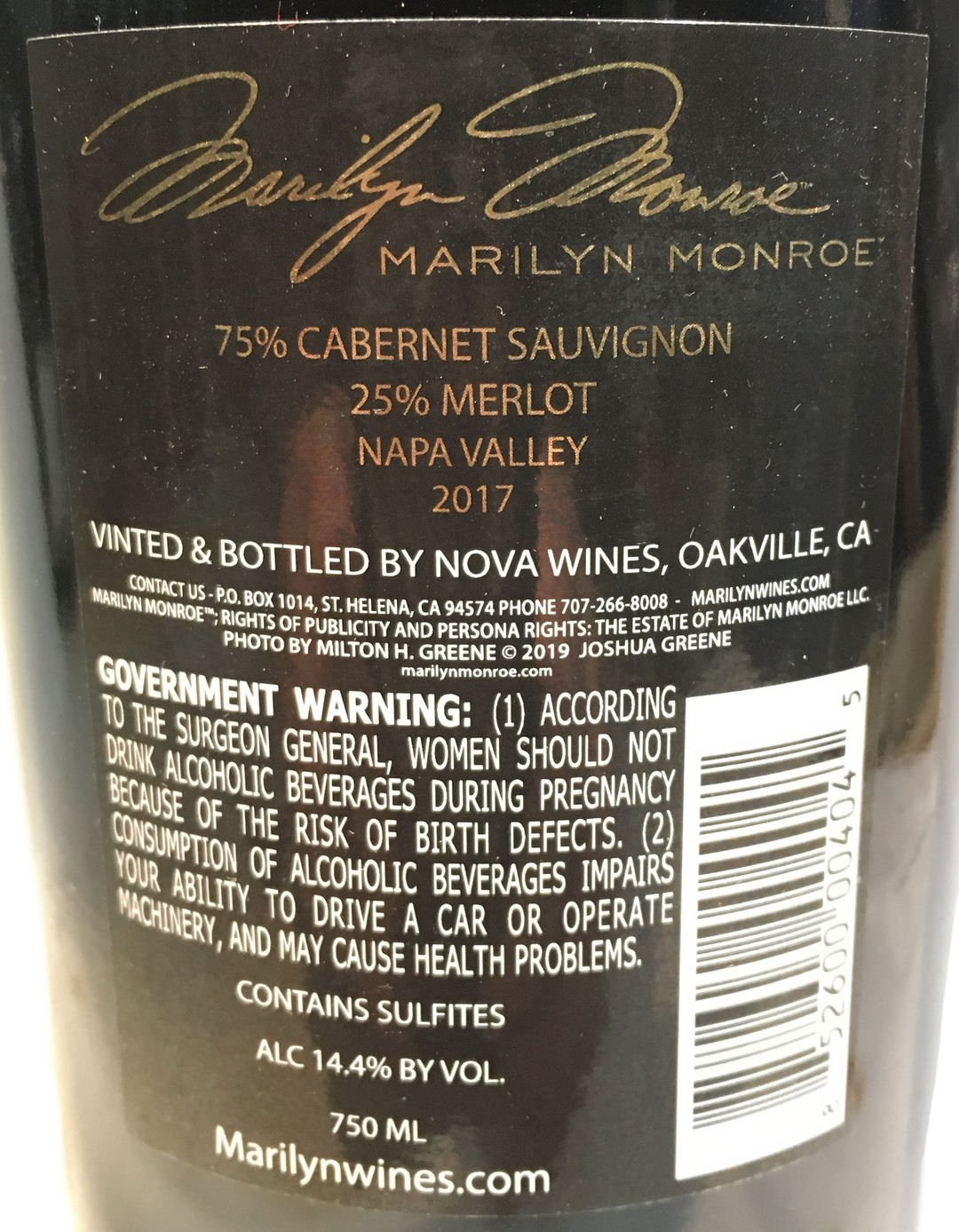 2017 Marilyn Cabernet Napa Valley Cabernet