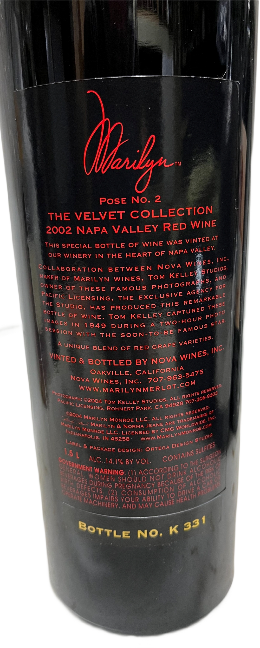 2002 Marilyn Merlot Napa Valley Velvet Collection Merlot - Scratch and Dent