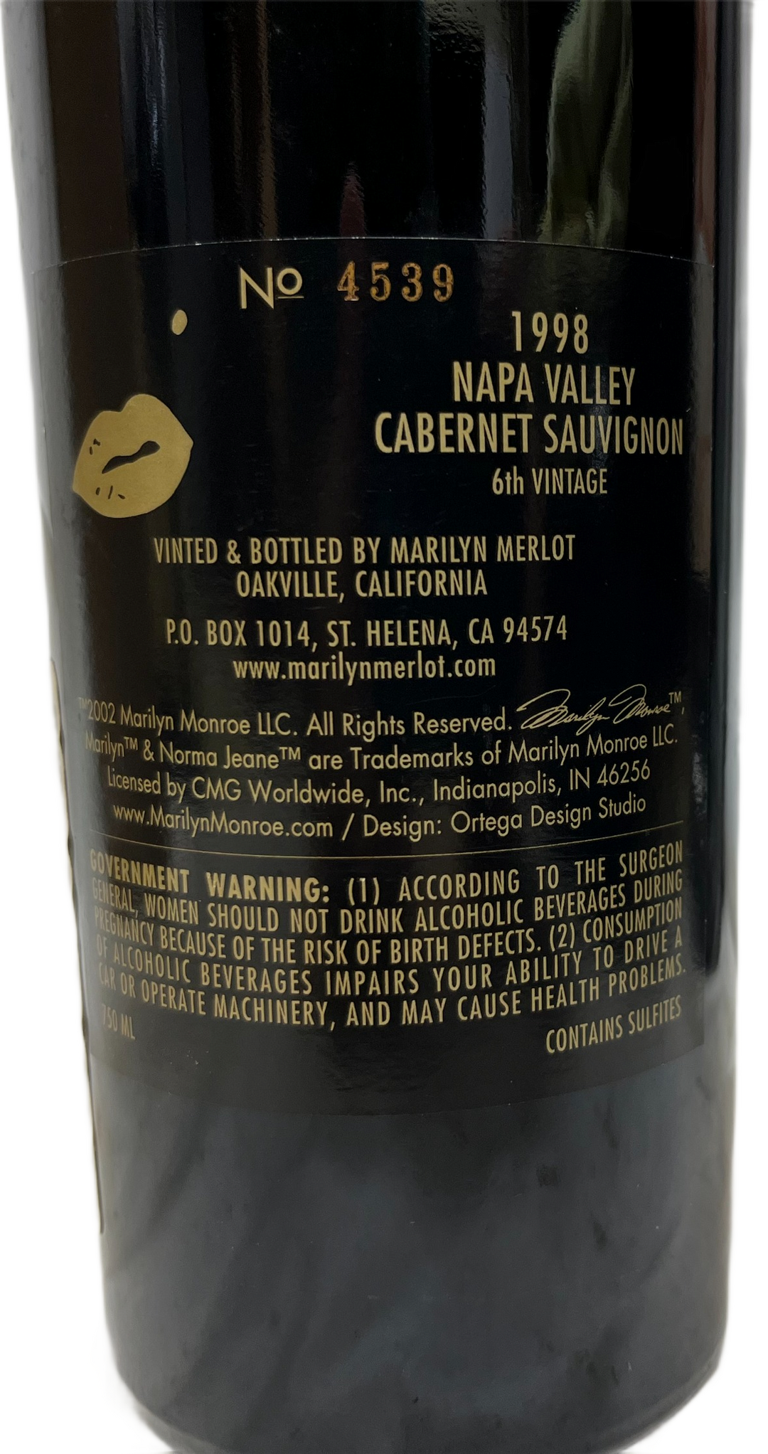 1998 Marilyn Cabernet Napa Valley Cabernet - Scratch and Dent