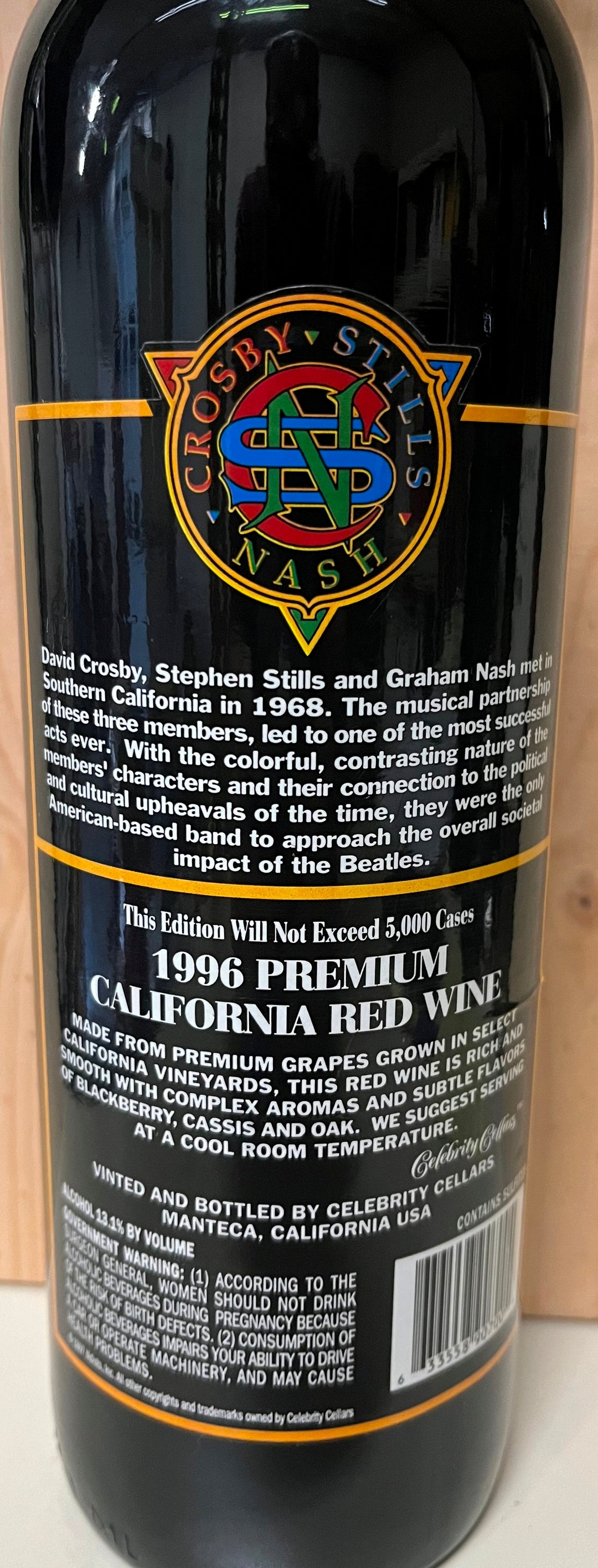 1996 Celebrity Cellars Crosby Stills and Nash Proprietary Red Wine