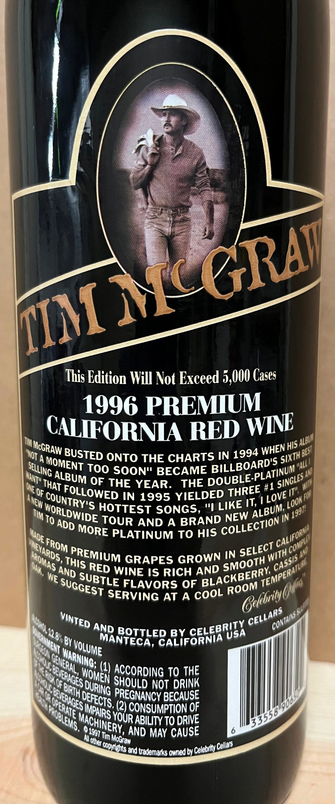 1996 Celebrity Cellars Tim McGraw Proprietary Red Wine