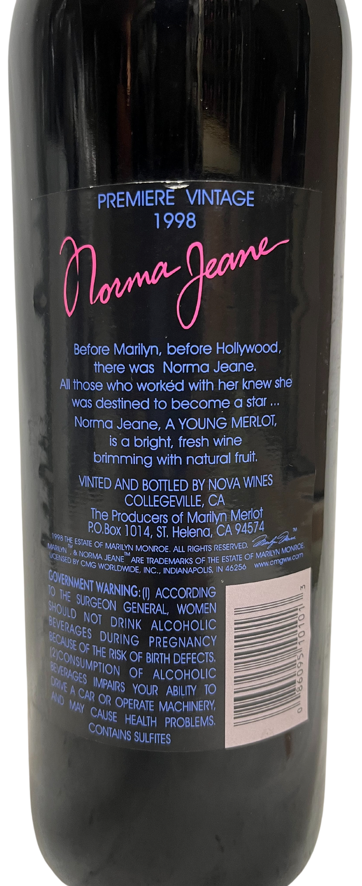 1998 Norma Jeane Merlot Napa Valley - Scratch and Dent