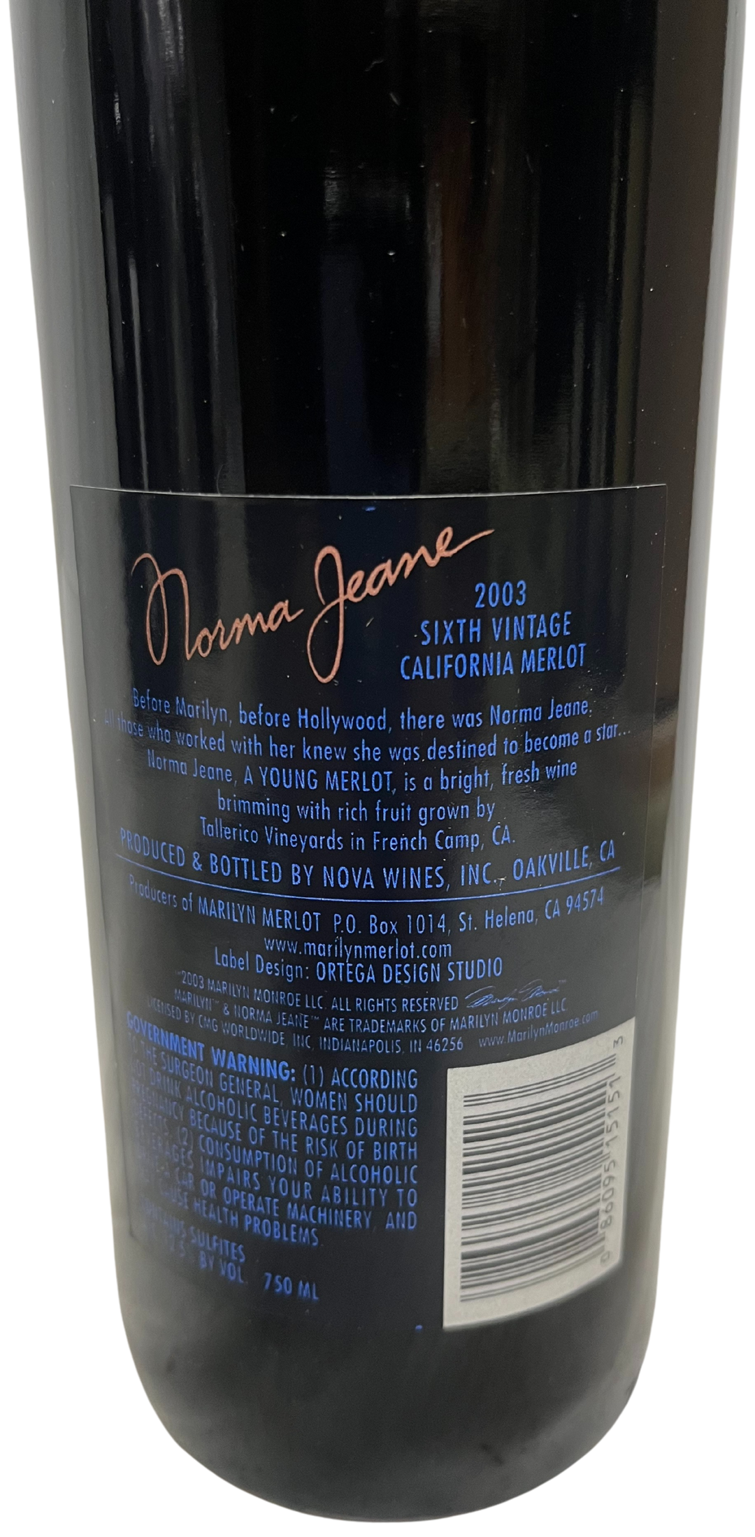 2003 Norma Jeane Merlot Napa Valley - Scratch and Dent