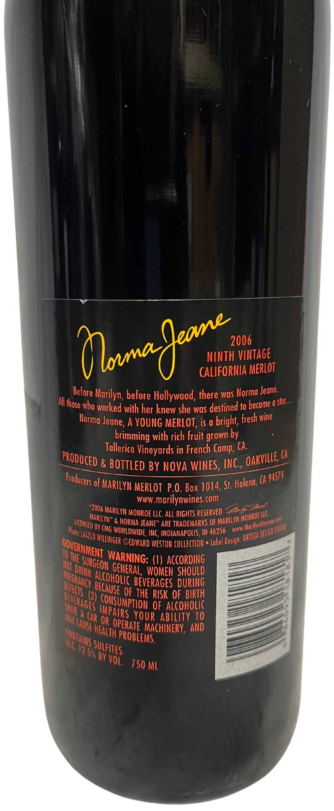 2006 Norma Jeane Merlot Napa Valley - Scratch and Dent