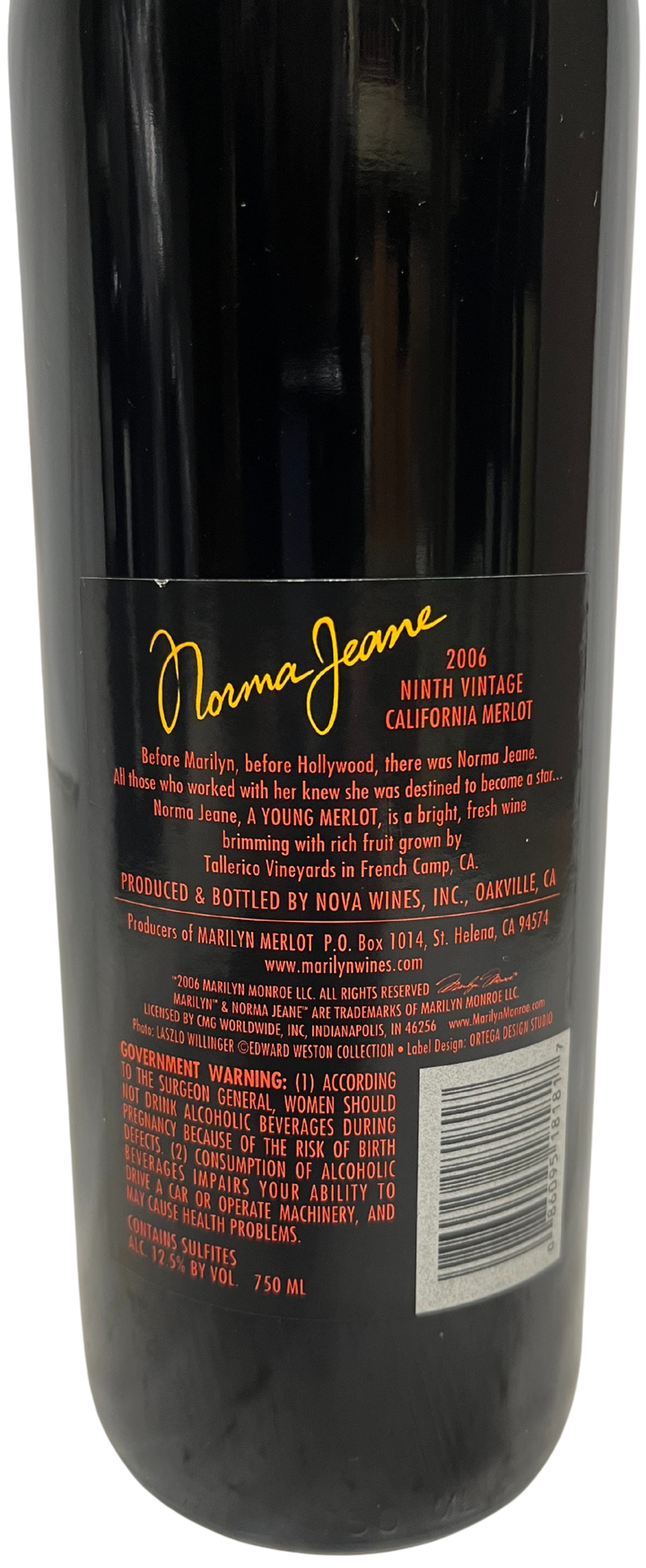 2006 Norma Jeane Merlot Napa Valley - Scratch and Dent