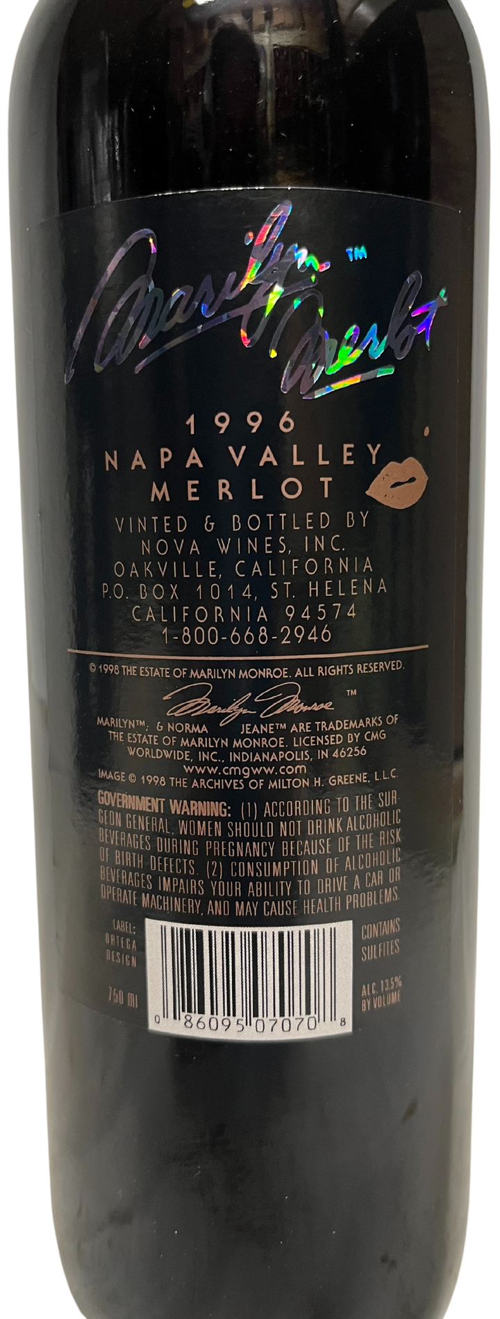 1996 Marilyn Merlot Napa Valley Merlot - Scratch and Dent