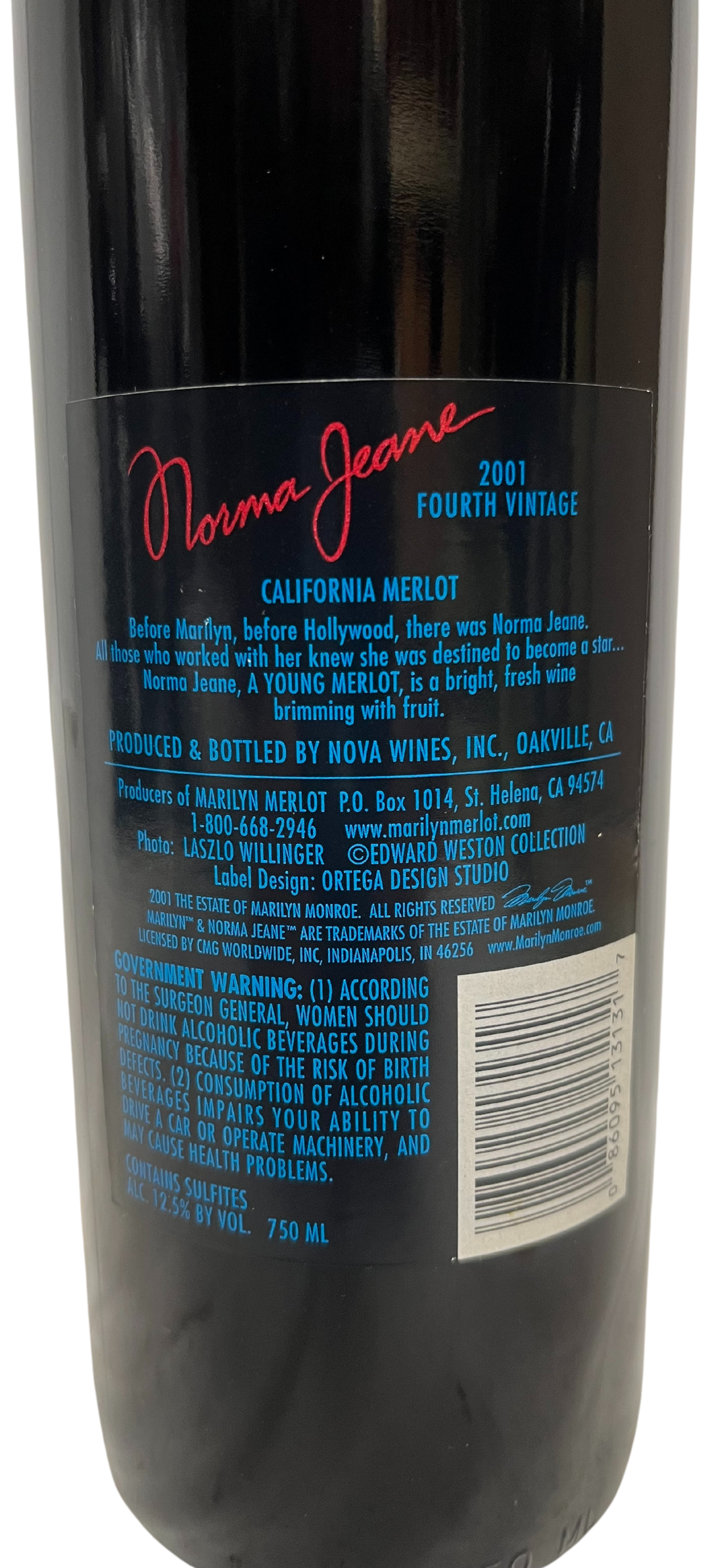 2001 Norma Jeane Merlot Napa Valley - Scratch and Dent