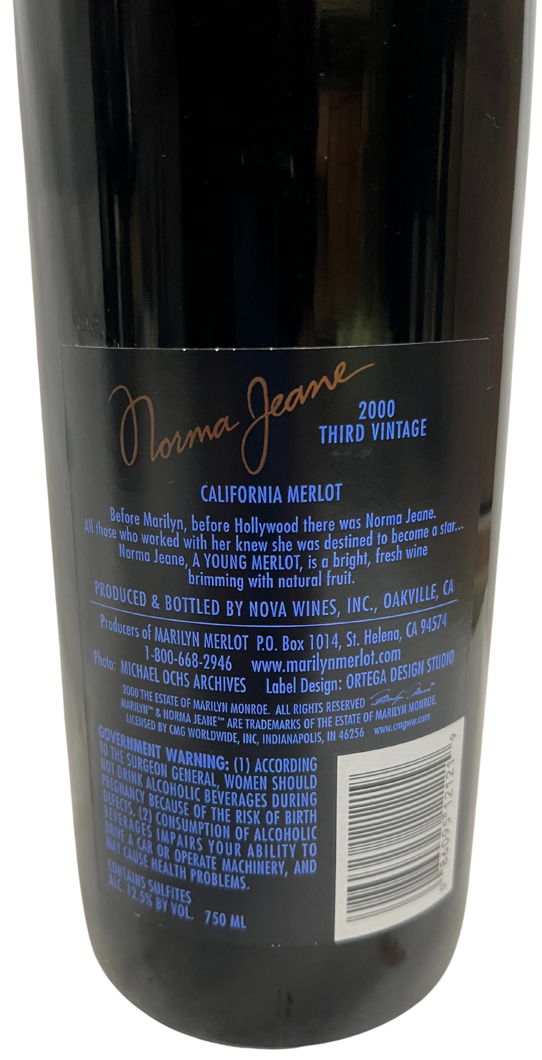 2000 Norma Jeane Merlot Napa Valley - Scratch and Dent