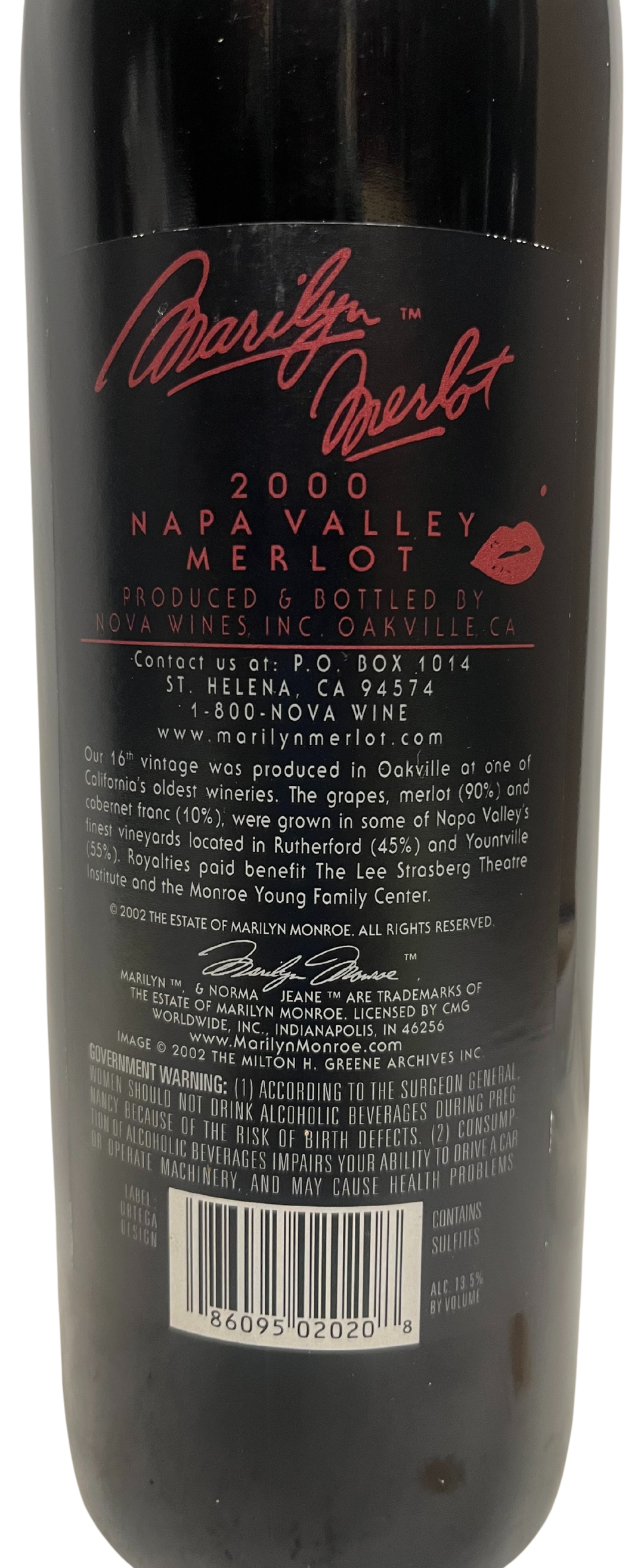 2000 Marilyn Merlot Napa Valley Merlot - Scratch and Dent