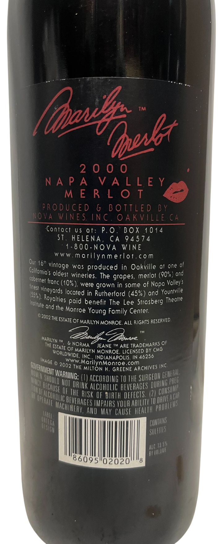 2000 Marilyn Merlot Napa Valley Merlot - Scratch and Dent
