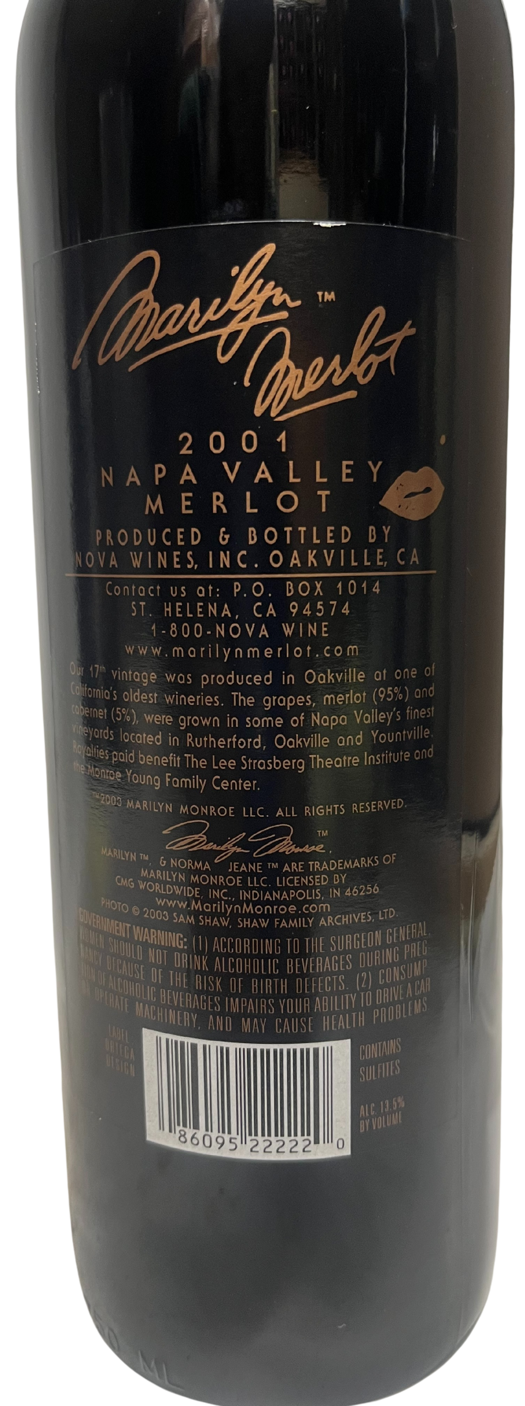 2001 Marilyn Merlot Napa Valley Merlot - Scratch and Dent