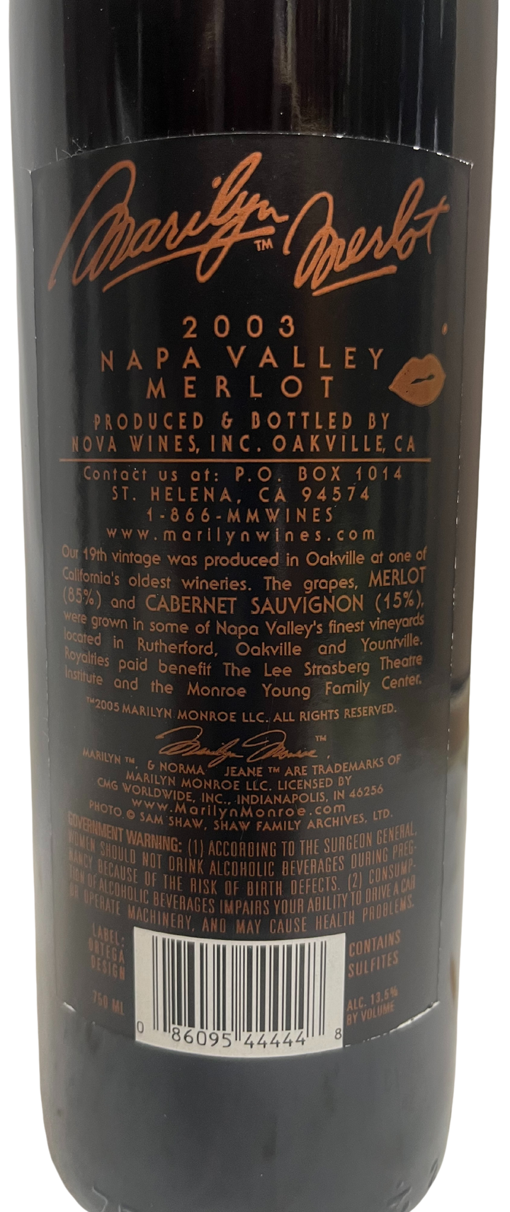 2003 Marilyn Merlot Napa Valley Merlot - Scratch and Dent