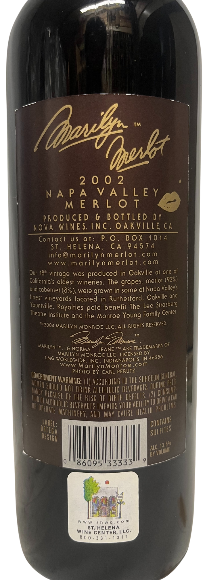 2002 Marilyn Merlot Napa Valley Merlot - Scratch and Dent