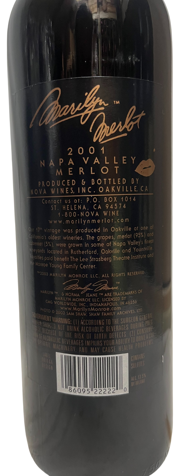 2001 Marilyn Merlot Napa Valley Merlot - Scratch and Dent