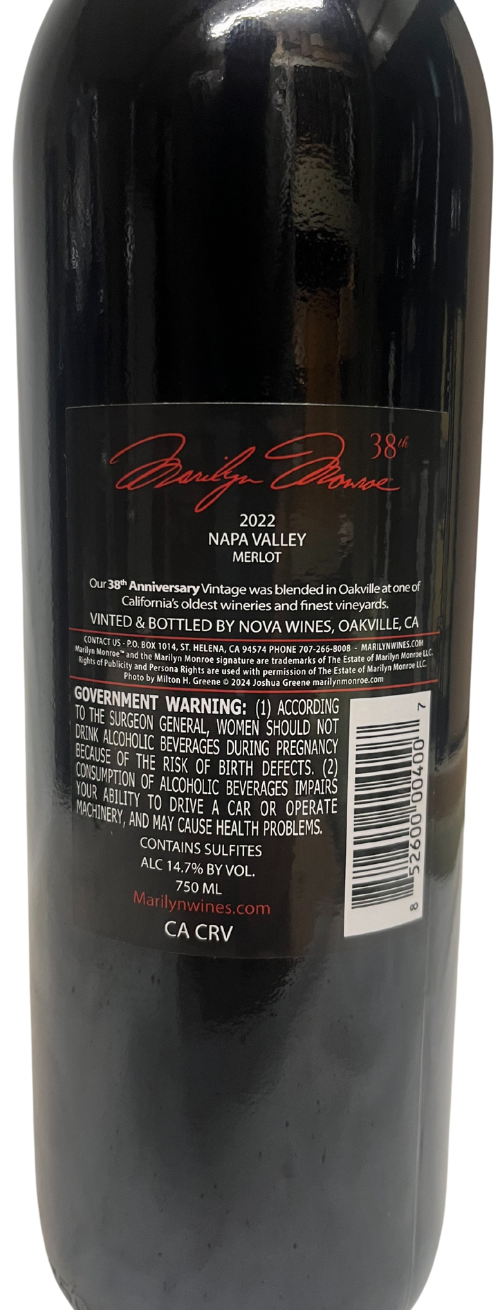 2022 Marilyn Merlot Napa Valley Merlot - Scratch and Dent