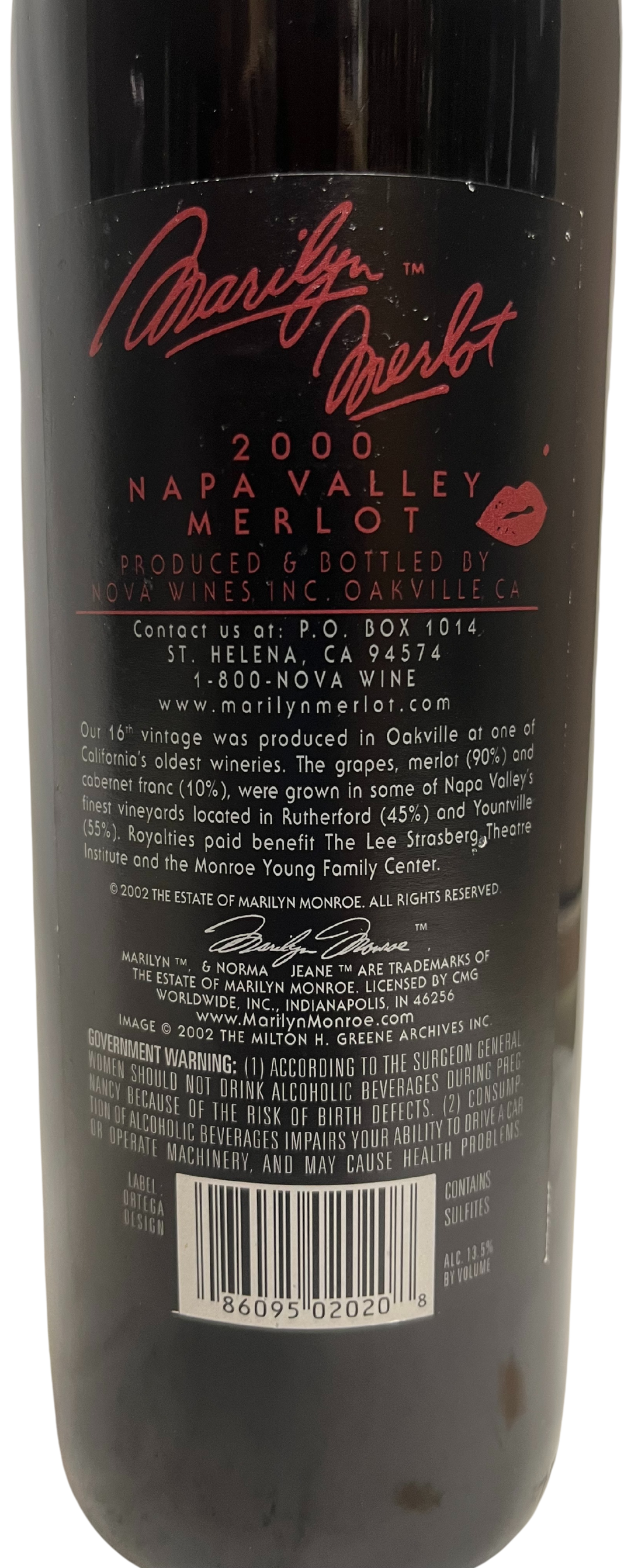 2000 Marilyn Merlot Napa Valley Merlot - Scratch and Dent