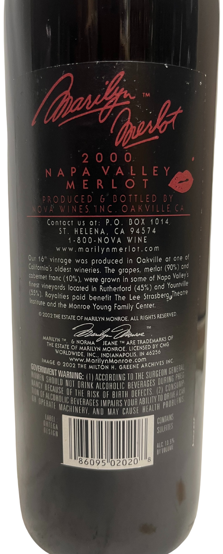 2000 Marilyn Merlot Napa Valley Merlot - Scratch and Dent
