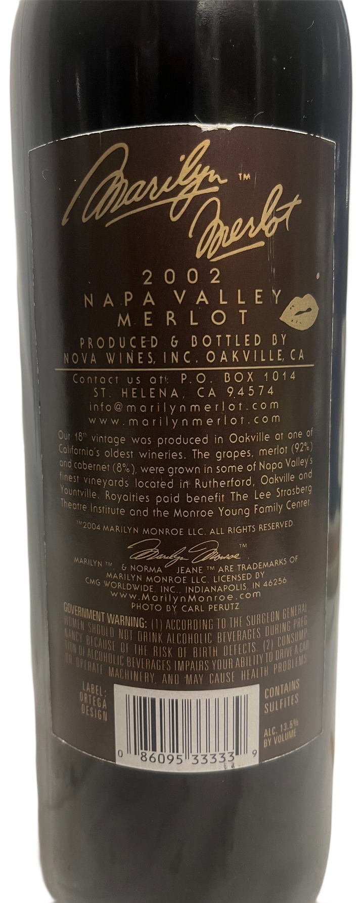 2002 Marilyn Merlot Napa Valley Merlot - Scratch and Dent