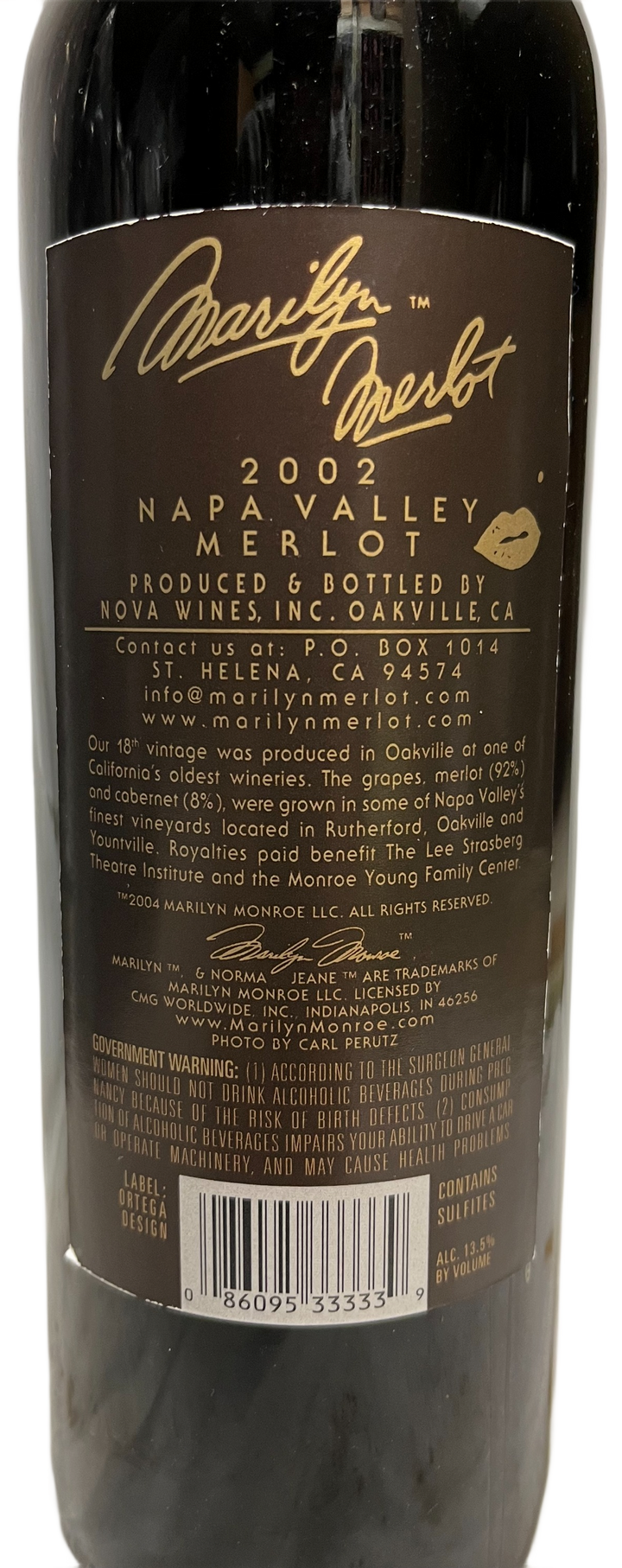 2002 Marilyn Merlot Napa Valley Merlot - Scratch and Dent