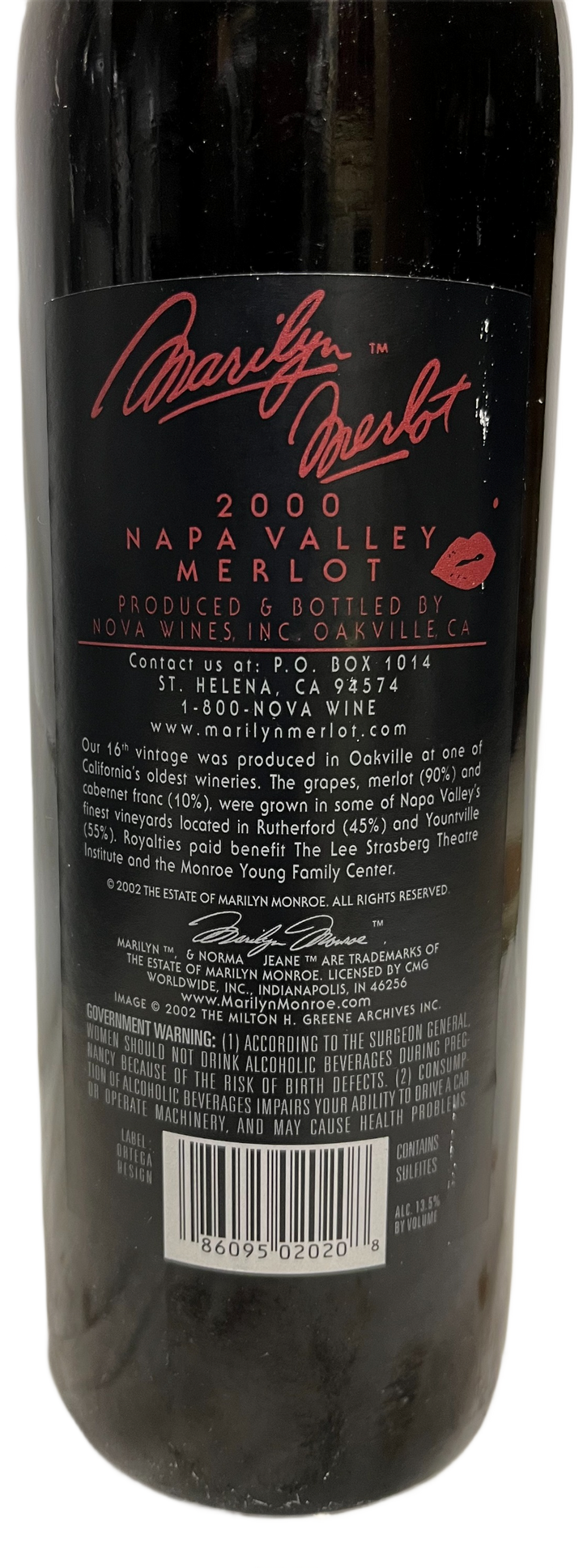 2000 Marilyn Merlot Napa Valley Merlot - Scratch and Dent