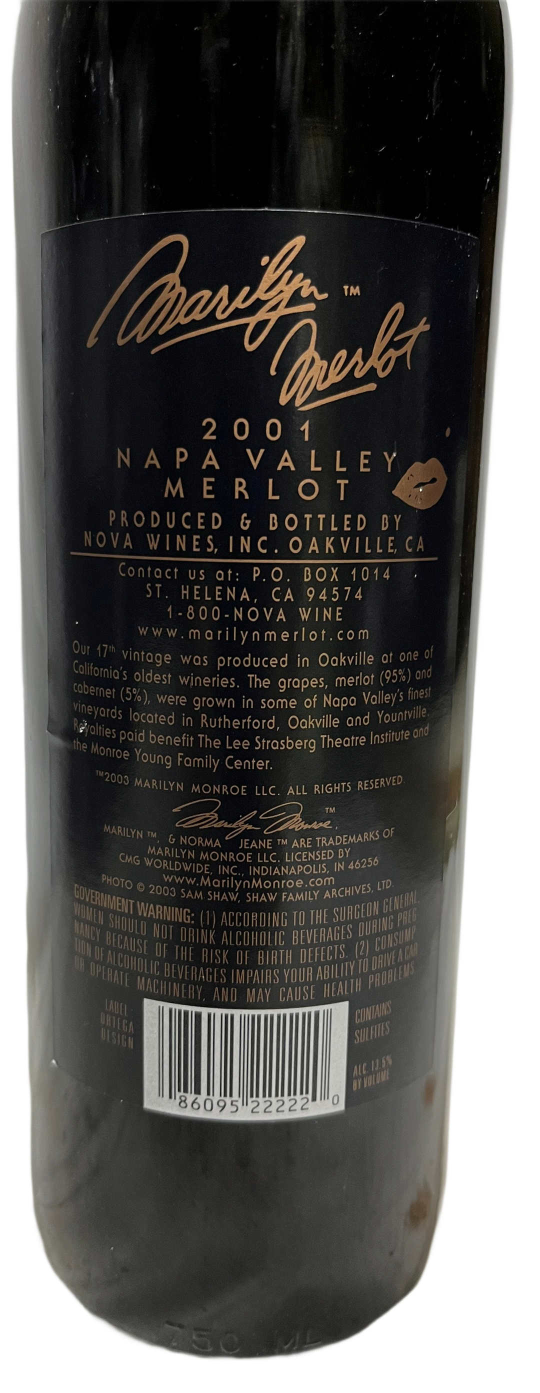 2001 Marilyn Merlot Napa Valley Merlot - Scratch and Dent