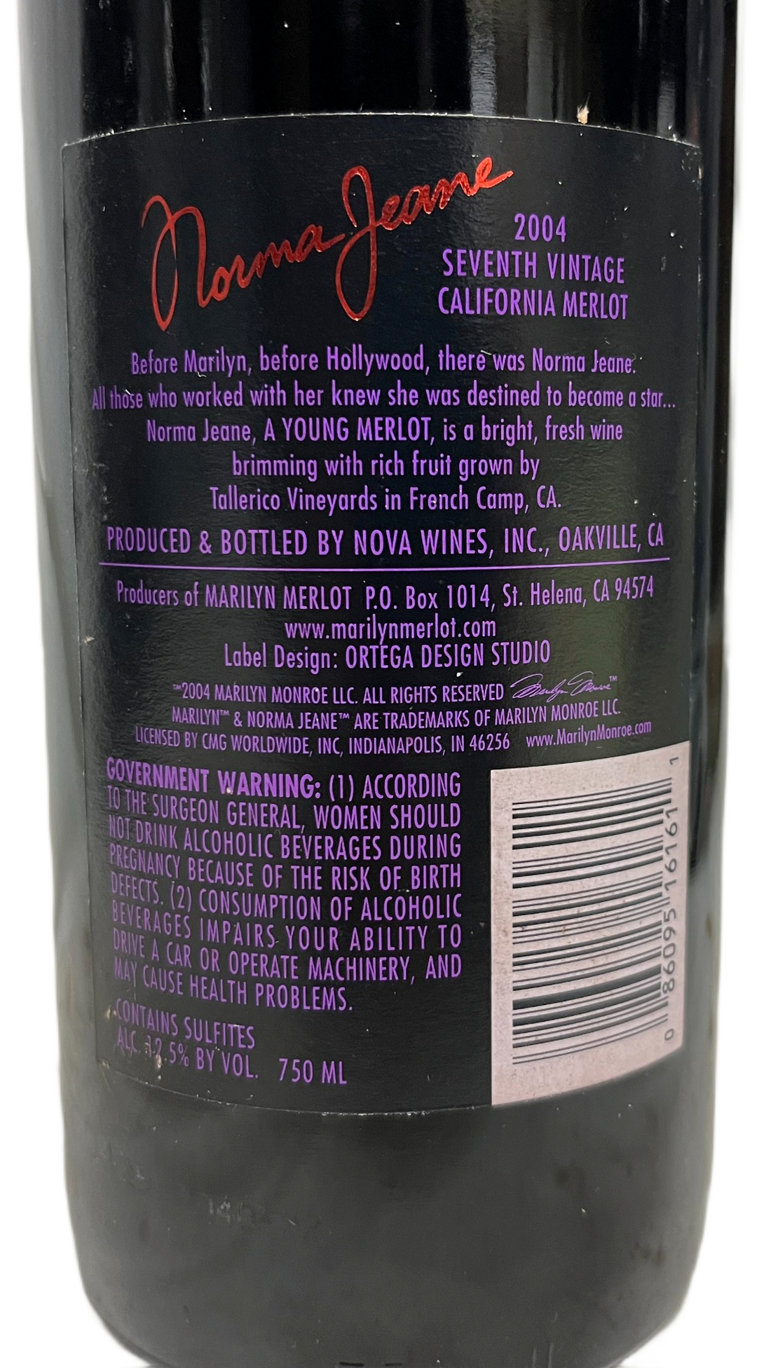 2004 Norma Jeane Merlot Napa Valley - Scratch and Dent