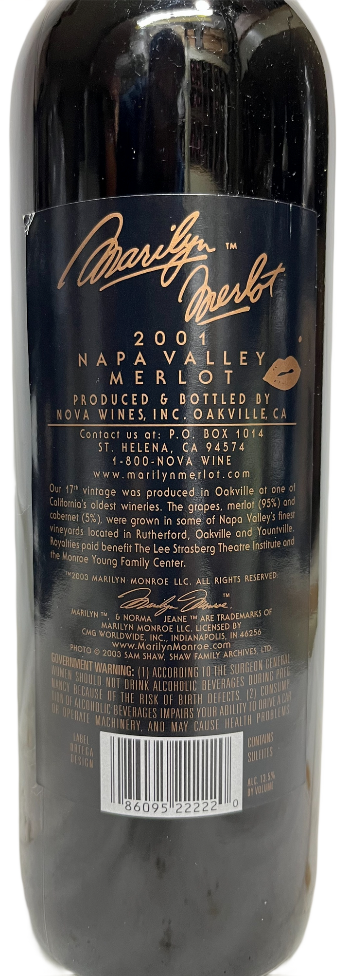 2001 Marilyn Merlot Napa Valley Merlot - Scratch and Dent