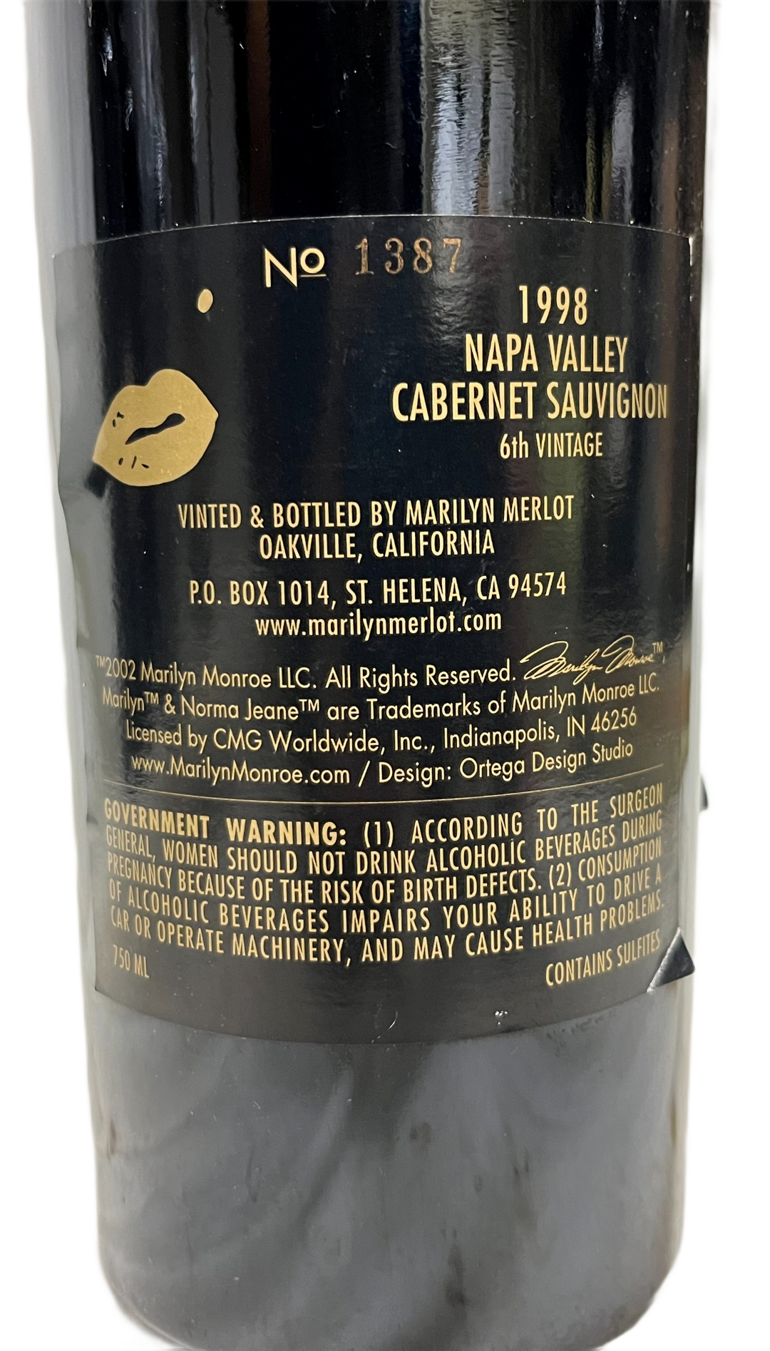 1998 Marilyn Cabernet Napa Valley Cabernet - Scratch and Dent