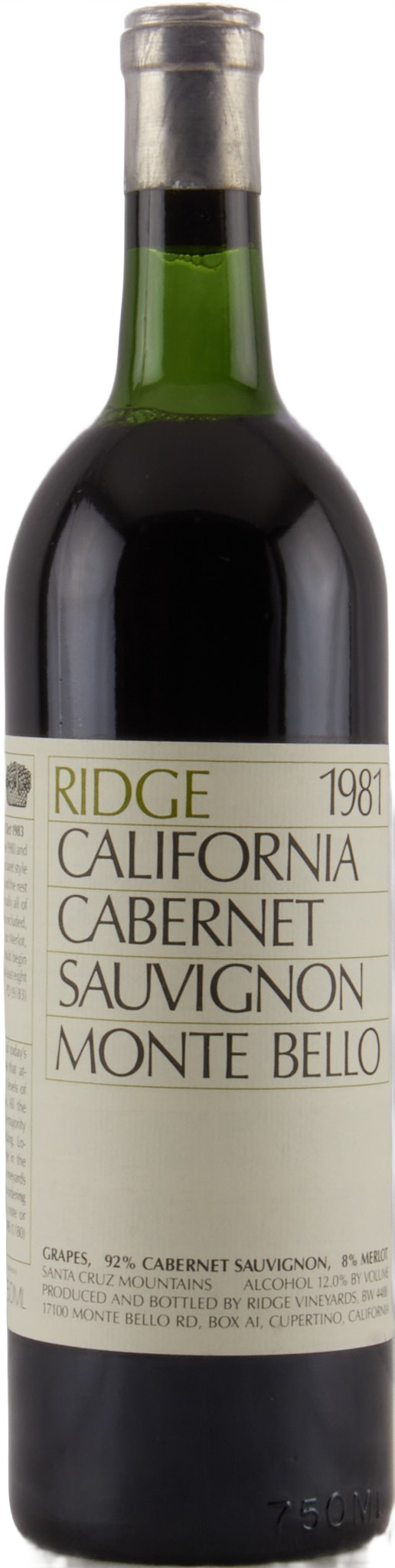 1981 Ridge Monte Bello Proprietary Red
