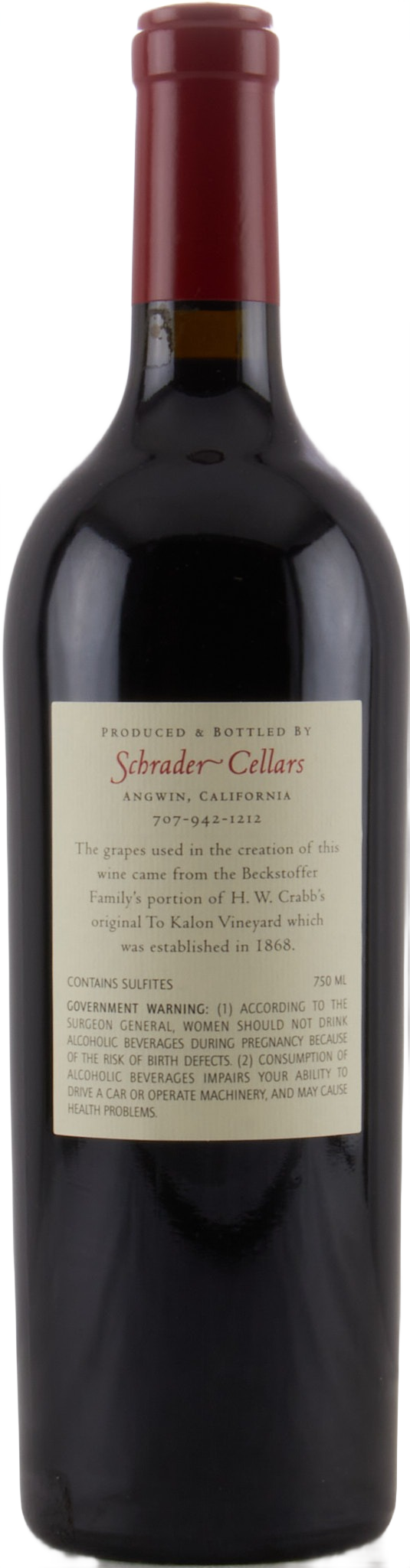 2012 Schrader Beckstoffer To-Kalon Vineyard Cabernet Sauvignon RBS